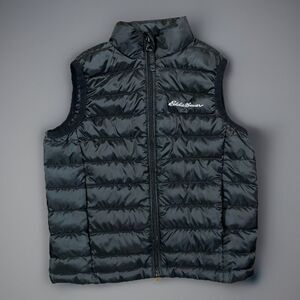 Eddie Bauer Classic Down Black Insulated Packable Puffer Outdoor Vest Kids XXS 4